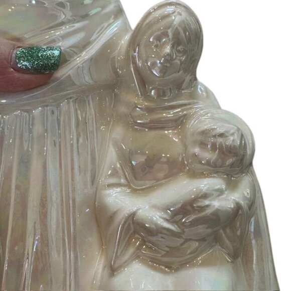 Ceramic Iridescent Holy Family Nativity Figurine - Picture 7 of 7